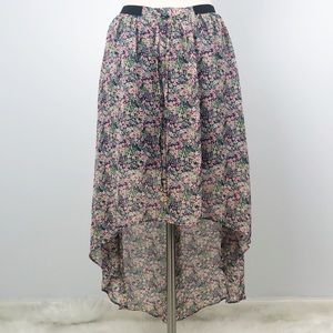 Asymetrical Skirt Floral Lightweight Small Hi-Low Small
